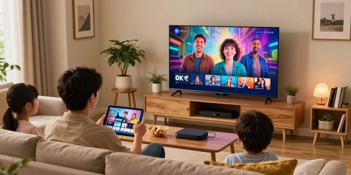 Profitez de l'expérience Atlas Pro avec des chaînes IPTV HD dans un salon accueillant