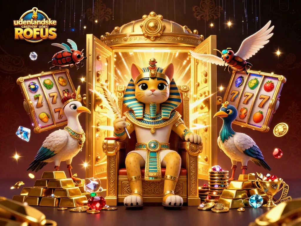 Engage with udenlandske casinoer uden ROFUS in a vibrant, treasure-filled casino scene.