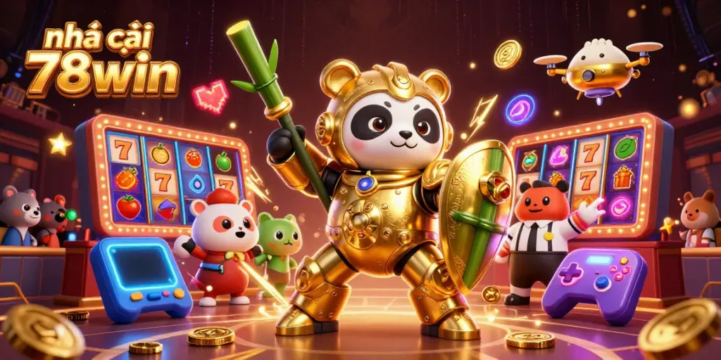 Experience the excitement at nhà cái 78win with vibrant slot games and animated characters in action.