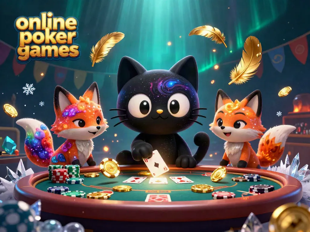 Experience exciting online poker games with vibrant characters at a cosmic casino table