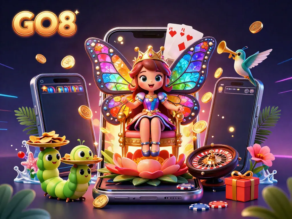 Win big at GO8 with vibrant casino-themed characters and dynamic gaming elements.