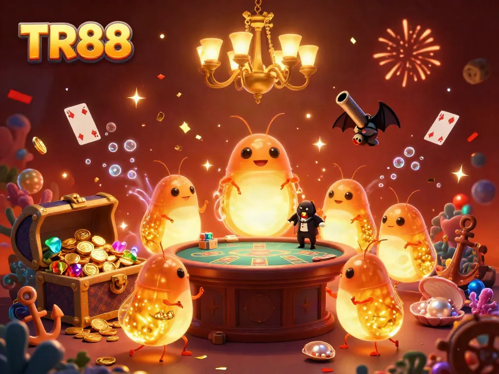 Experience the TR88 casino vibe with bioluminescent glowworms lighting up the action in this vibrant scene.