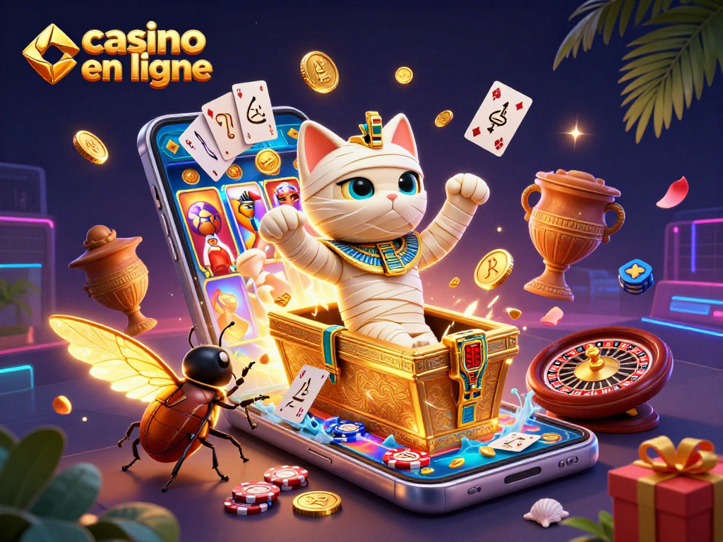 Casino en ligne : découvrez l'aventure avec un chat momie égyptien au cœur d'un casino dynamique.