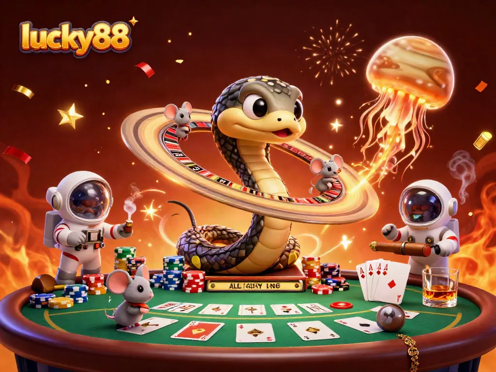 Experience thrilling gameplay at lucky88 with unique space-themed casino elements and vibrant atmosphere.